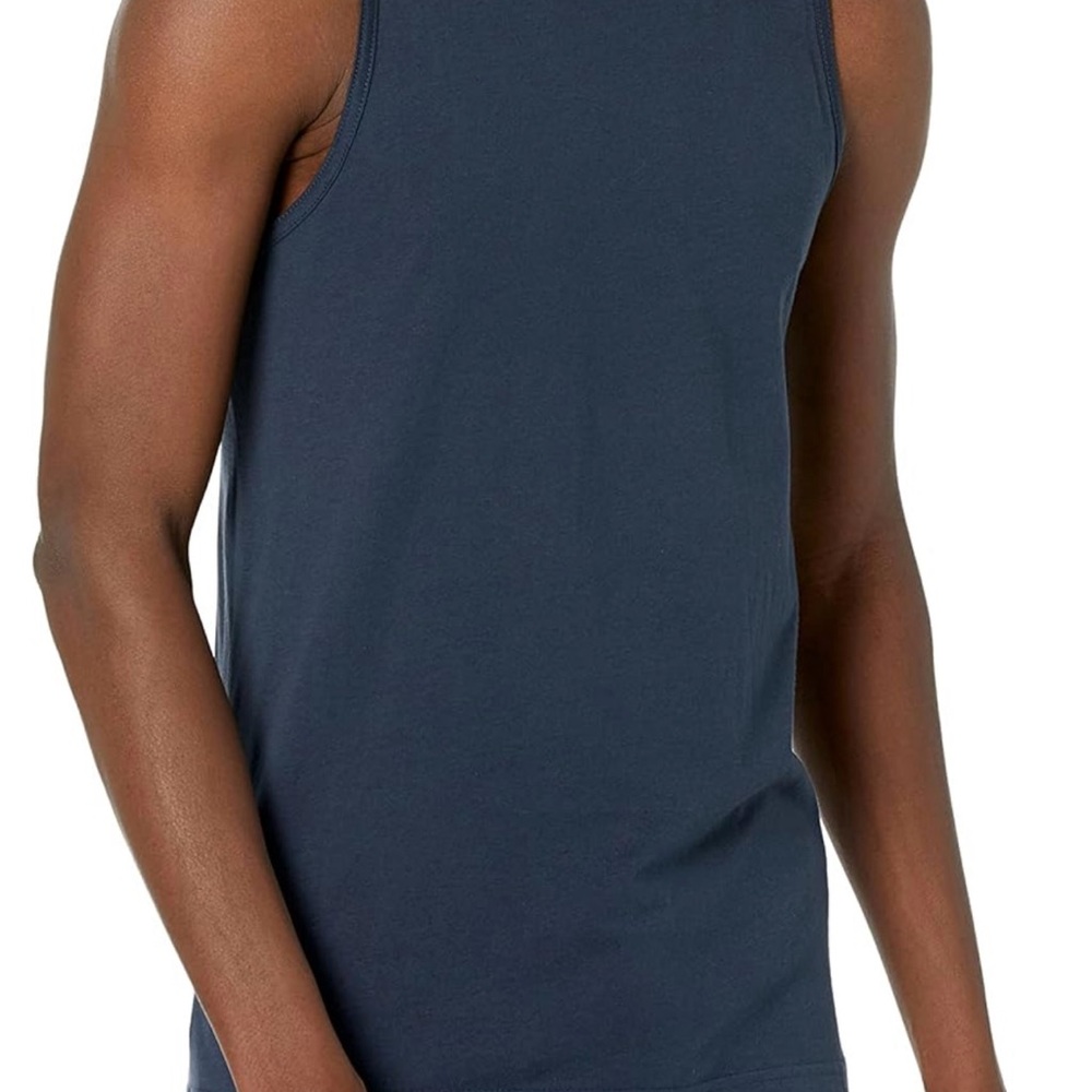 Two (2) Amazon Essentials Men's Dark Blue Tank Tops